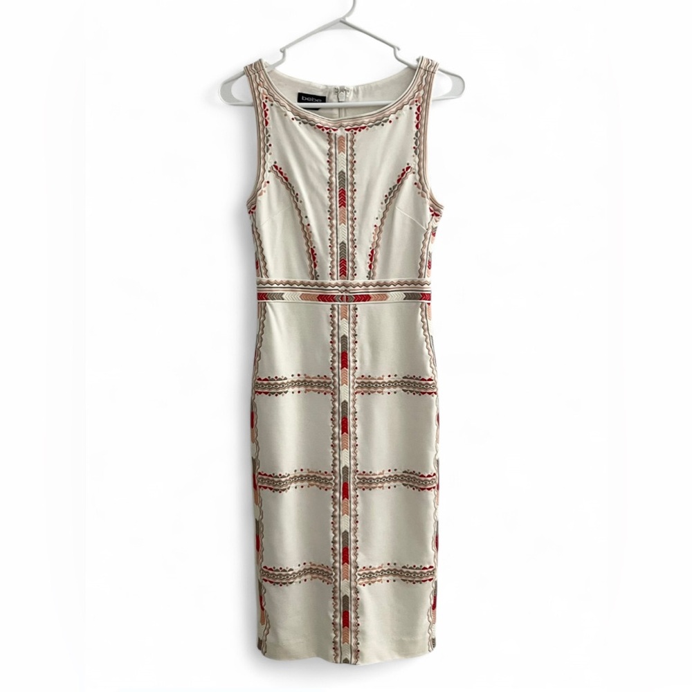 Bebe Embroidered Midi Dress